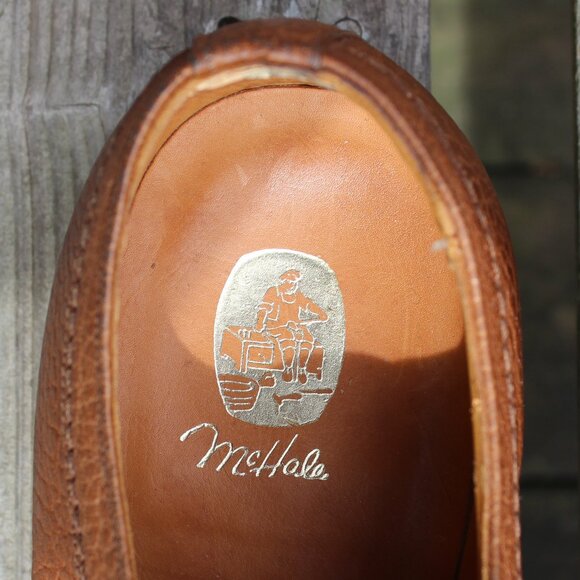 NOS Vintage the McHale Shoe Pebbled Brown Leather Derby, 7 EEE, Made in Canada - Picture 10 of 14
